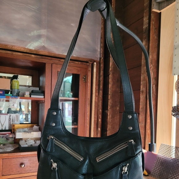 Botkier Leather Trigger Saddle Shoulder Bag in Black - Picture 4 of 15